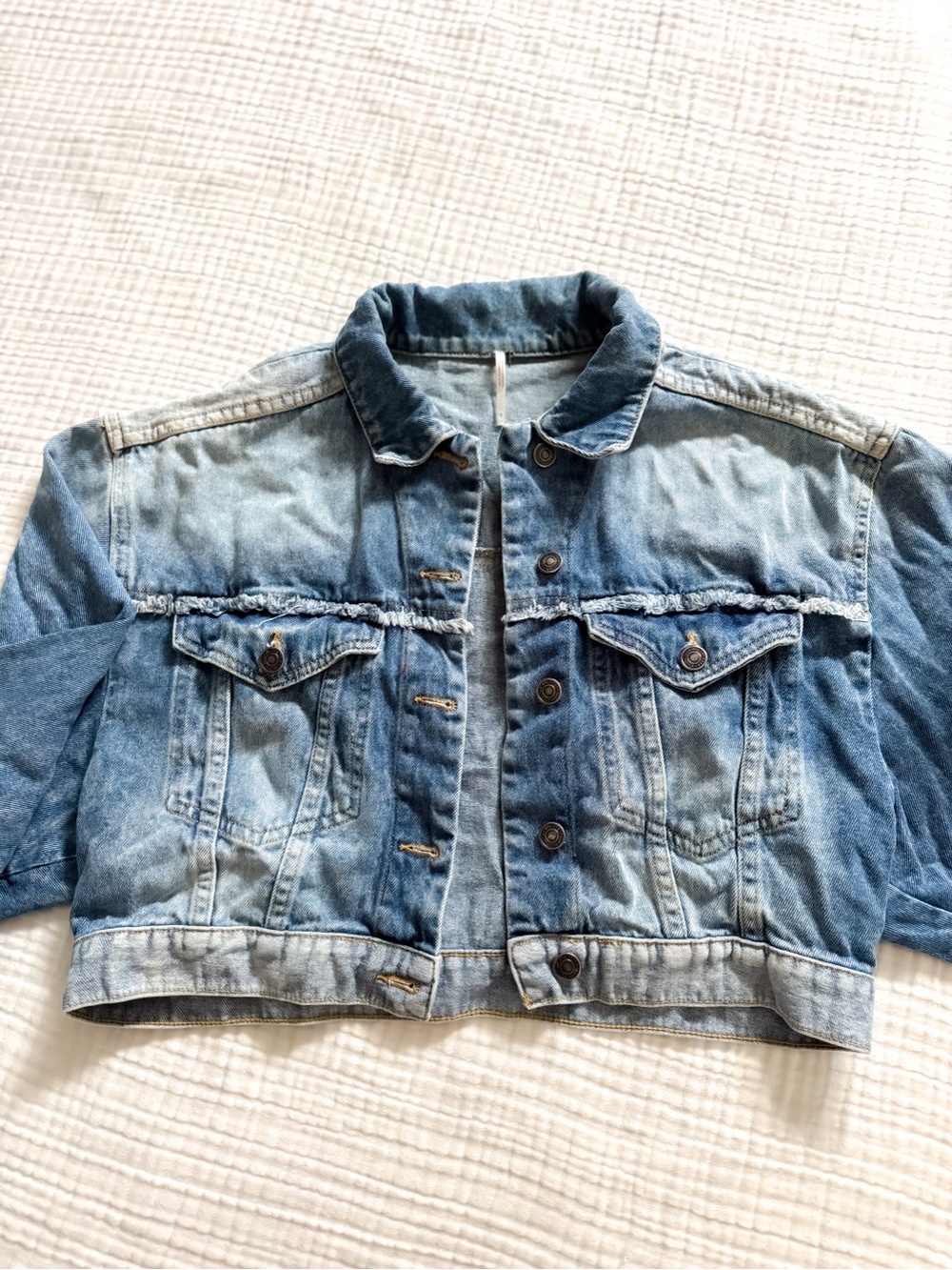 Free People Bedford Denim Crop Jacket size Small - Picture 5 of 6
